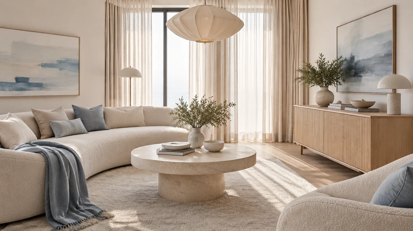 Advertising concept Quiet Blue — not a photograph of apartment 04